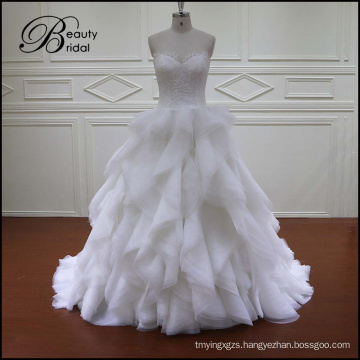 Maternity Wedding Gown Gemstone Sash Organza Wedding Dress